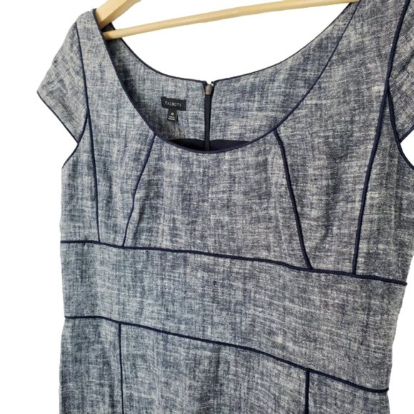 Talbots Women's Size 10 Linen Cotton Cap Sleeve Dress - Picture 3 of 5